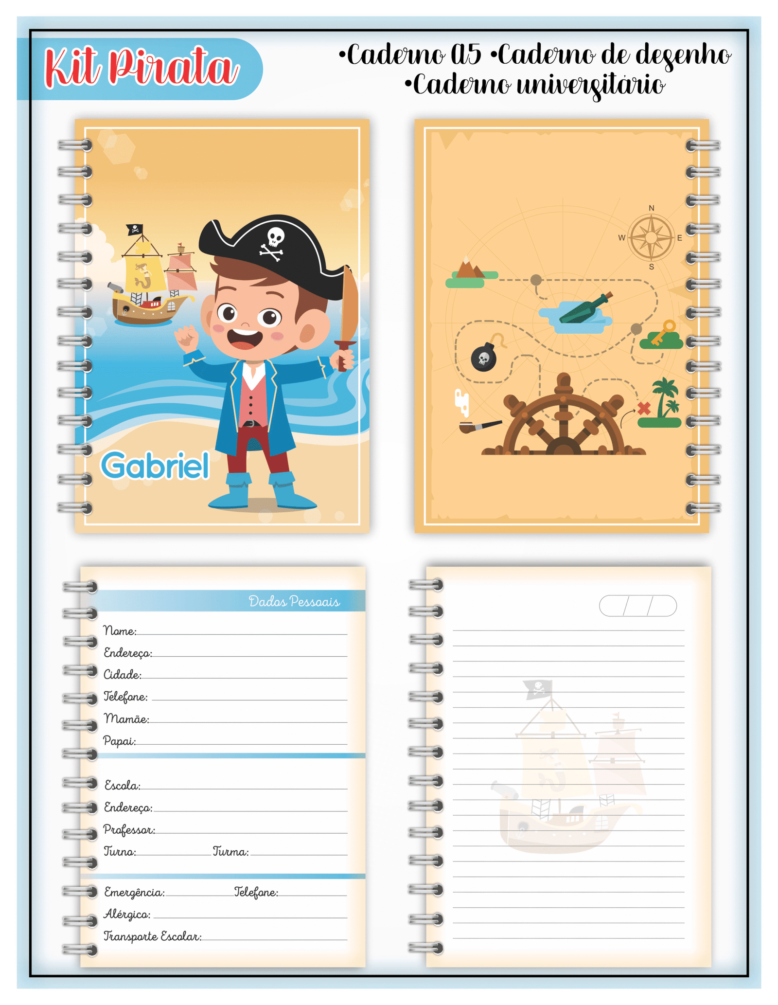 Combo Escolar Piratas