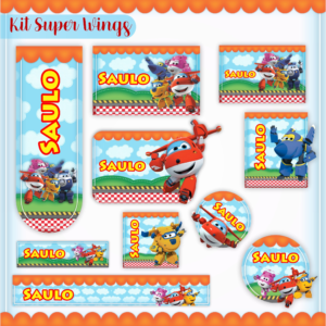 Etiqueta Escolar Super Wings