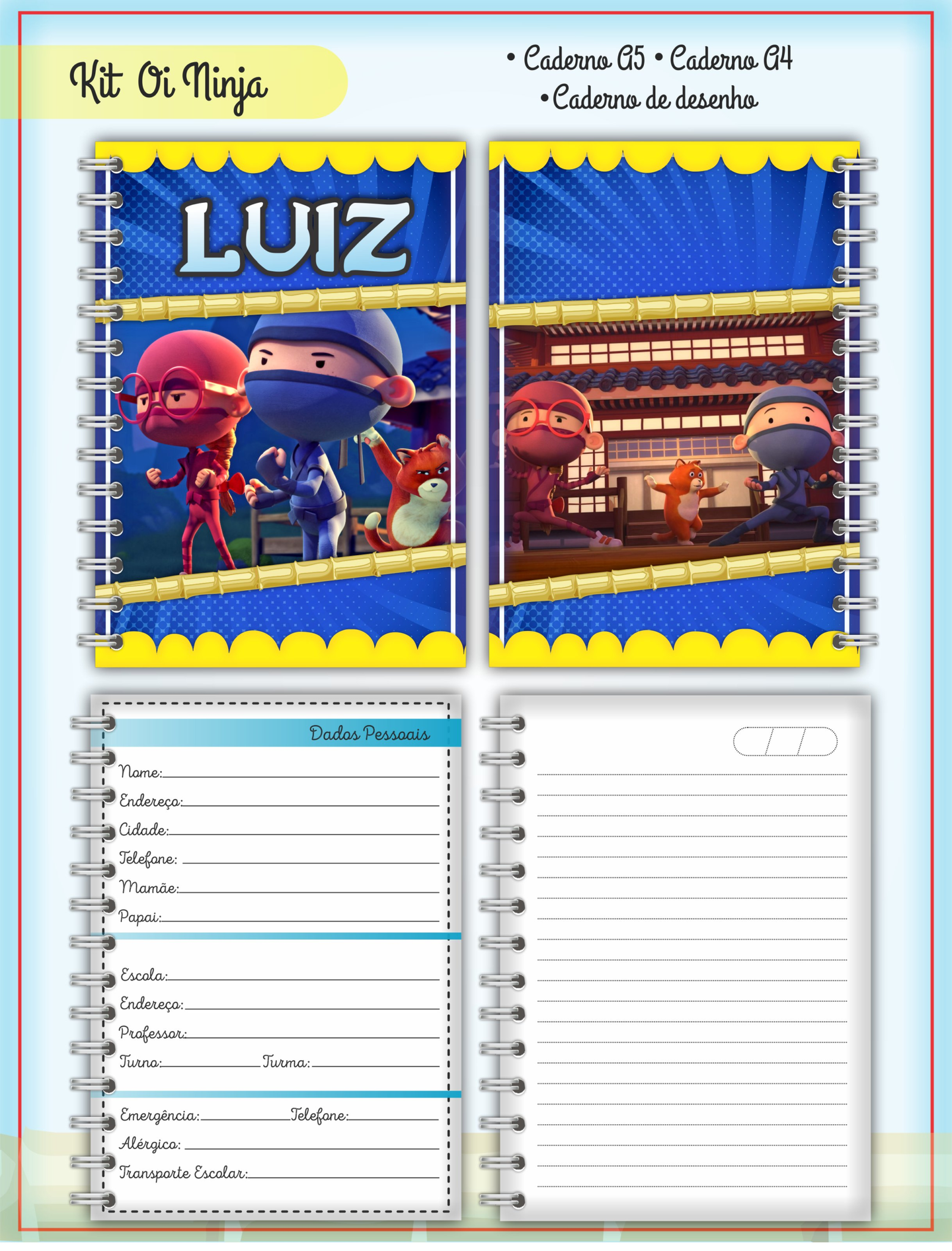 Combo Escolar Oi Ninja