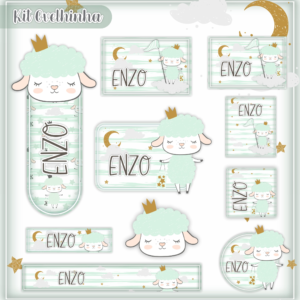 Etiqueta Escolar Ovelhinha Menino