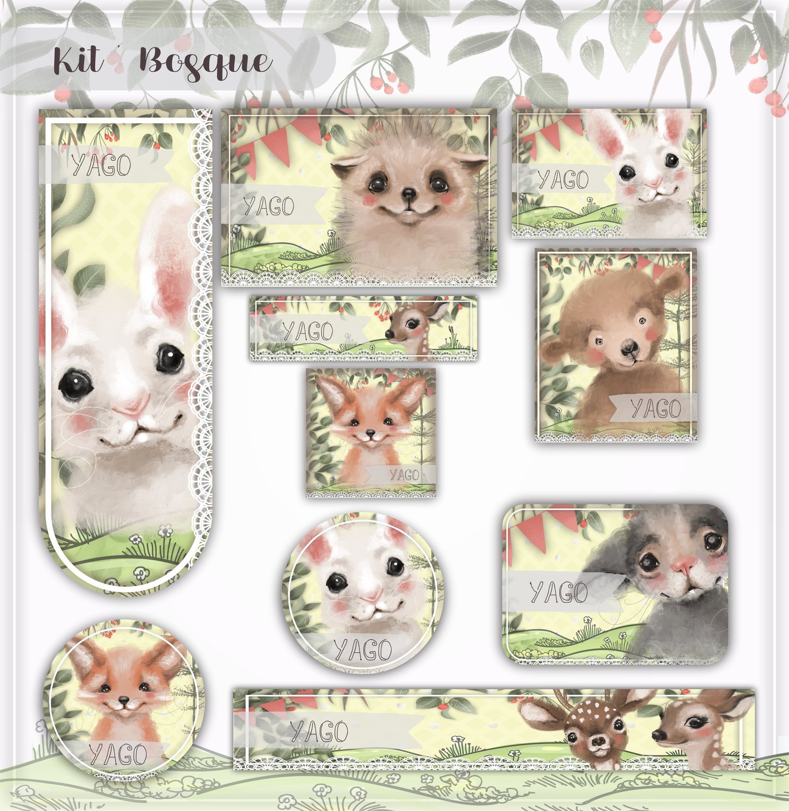 Etiqueta Escolar Bosque