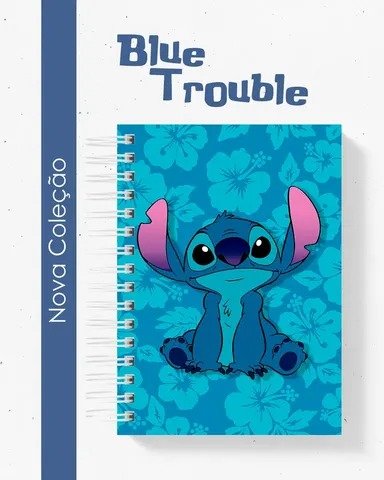 Combo Encadernação Stitch Blue Trouble