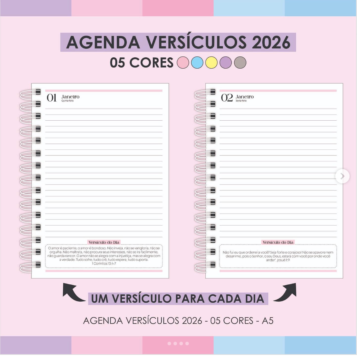 Agenda 2026 Versículos - 05 Cores