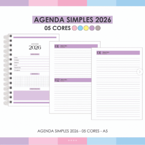 Agenda Simples 2026 - 05 Cores