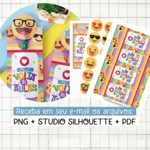 Cartão Lápis Emoji Volta As Aulas