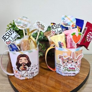 2 Canecas – Páscoa Coelhos E Cristã