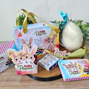 Kit Sacolinha e Guloseimas Páscoa Coelhos