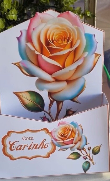 Caixa Envelope Flores Dia Das Mães