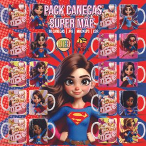 Combo Canecas Super Mães Dia Das Mães