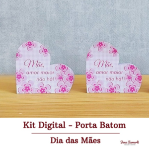Porta Batom Coração Dia Das Mães