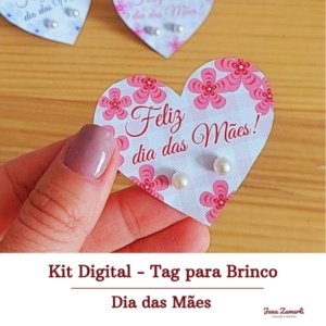 Tag Para Brinco Coração Dia Das Mães