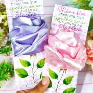 Card Touca De Cetim Flor Dia Das Mães