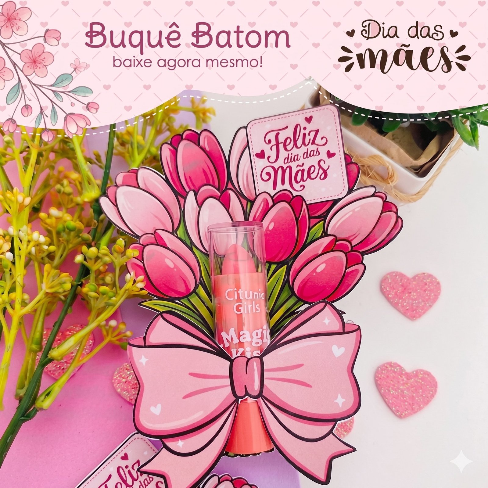Card Buque Batom Dia Das Mães