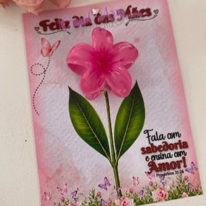 Card Mini Presilha Flor Dia Das Mães