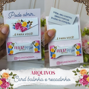 Card Balinha + Recadinho Dia Das Mães 2026