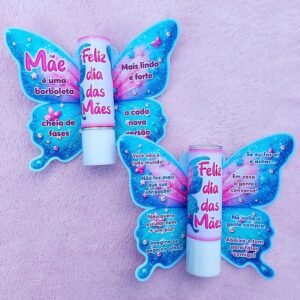 Card Borboleta Azul Manteiga De Cacau Dia Das Mães