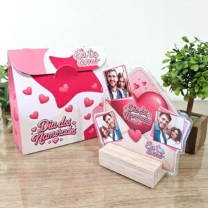 Porta Fotos De Mesa Com Sacola Dia Dos Namorados