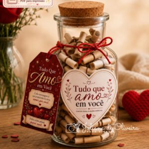 Artes Para Pote De Mensagens Tudo Que Amo Em Você – Cartas Para Alguém Especial