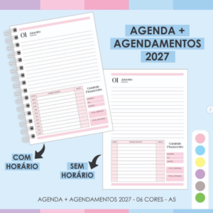 Agenda + Agendamentos 2027 06 Cores