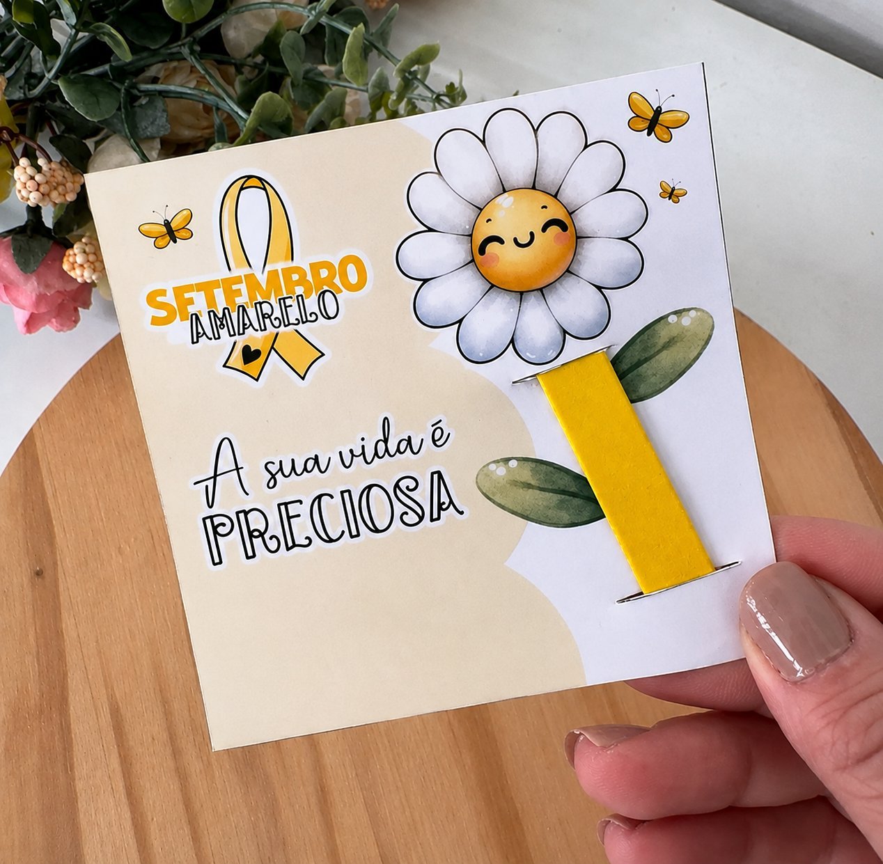 Cartão Lixa Setembro Amarelo